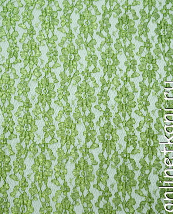 Ткань Гипюр 098 цвет зеленый цветочный картинка 1