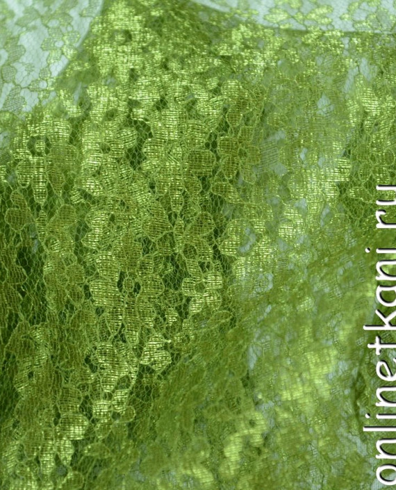 Ткань Гипюр 098 цвет зеленый цветочный картинка
