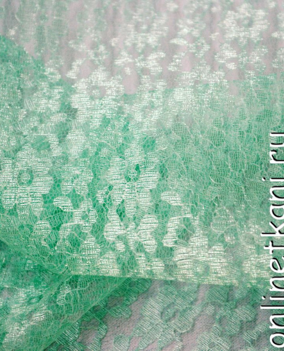 Ткань Гипюр 099 цвет зеленый цветочный картинка