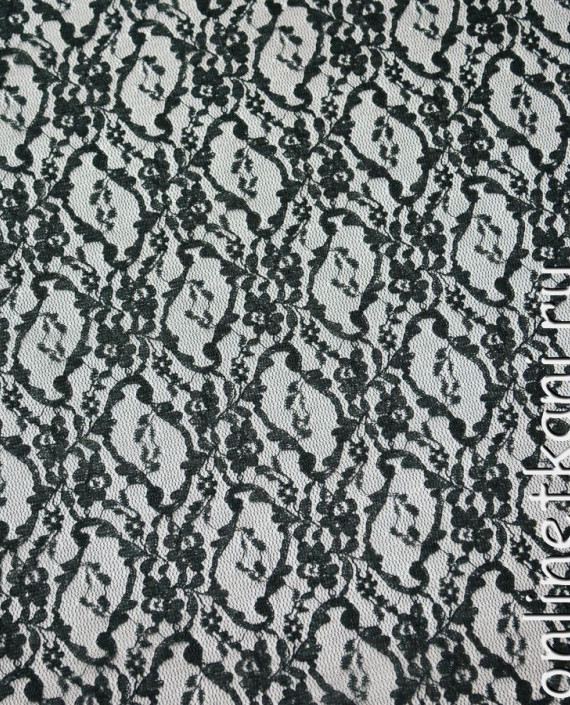 Ткань Гипюр 101 цвет черный абстрактный картинка