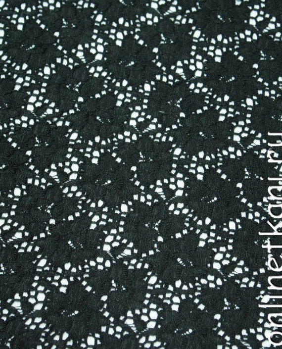 Ткань Гипюр-стрейч 105 цвет серый цветочный картинка
