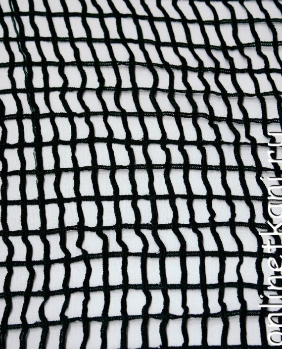Ткань Гипюр 152 цвет черный в клетку картинка