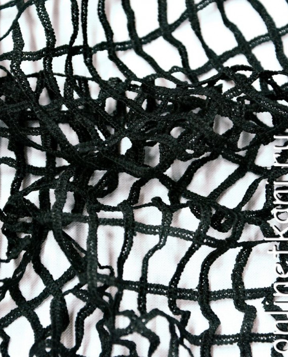 Ткань Гипюр 152 цвет черный в клетку картинка 1