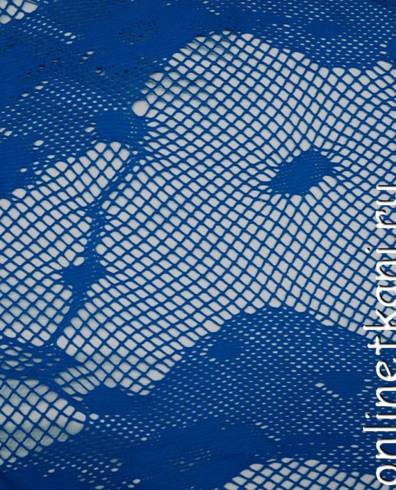 Ткань Гипюр 166 цвет синий цветочный картинка 3