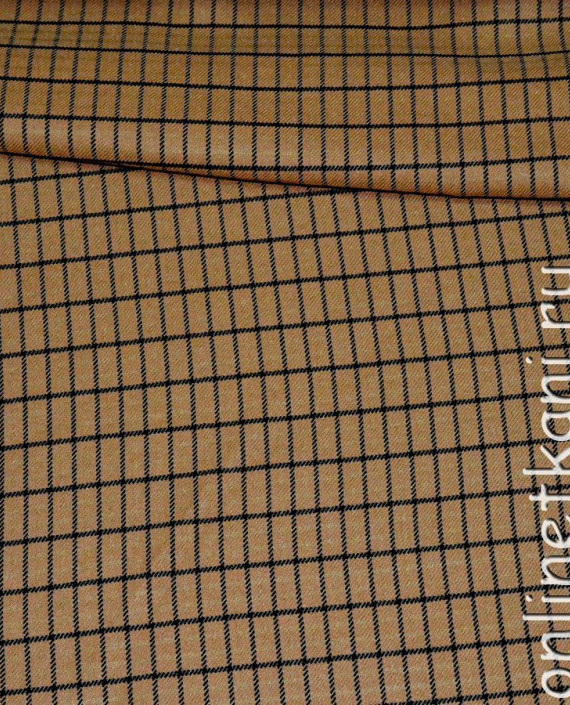 Ткань Полиэстер 0055 цвет коричневый в клетку картинка 4