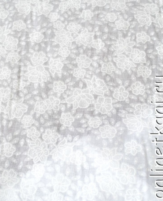 Ткань Хлопок "Летний день" 0049 цвет белый цветочный картинка 1