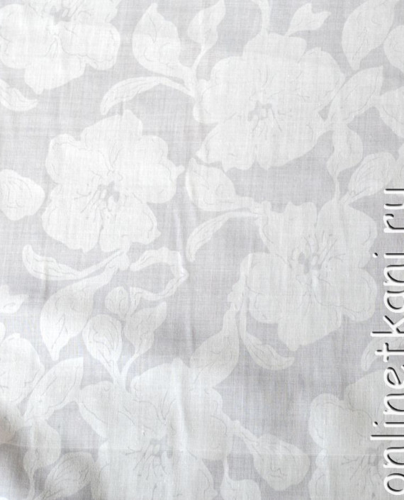 Ткань Хлопок "Летний ветерок" 0055 цвет белый цветочный картинка 1