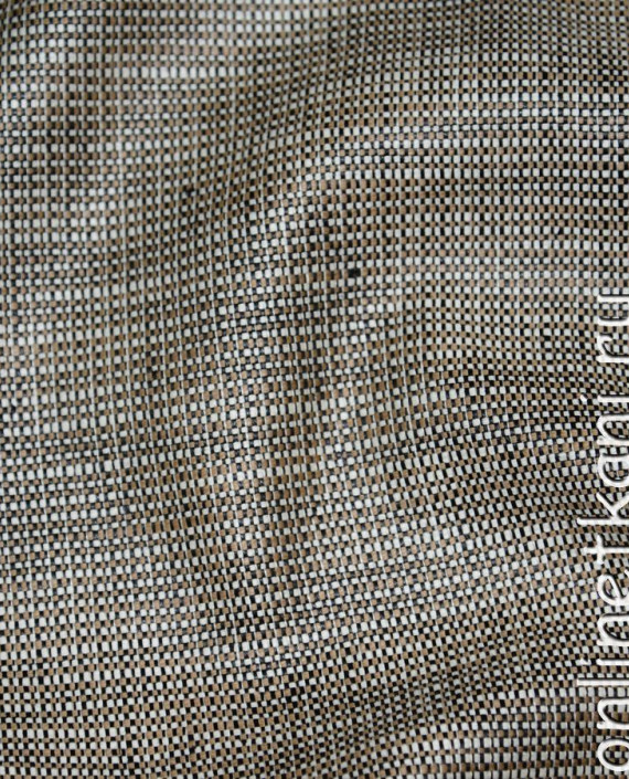 Ткань Хлопок "Змеиная Кожа-2" 0058 цвет серый в клетку картинка 3