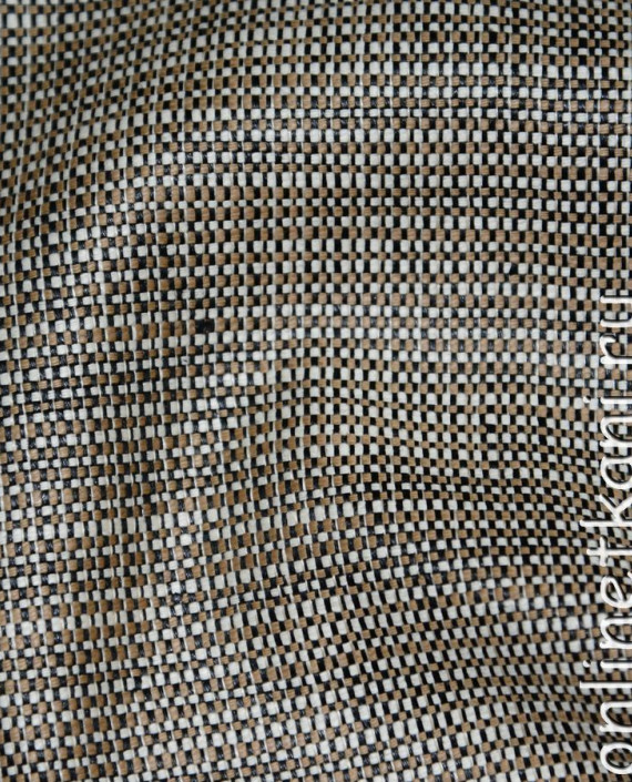 Ткань Хлопок "Змеиная Кожа-2" 0058 цвет серый в клетку картинка 4