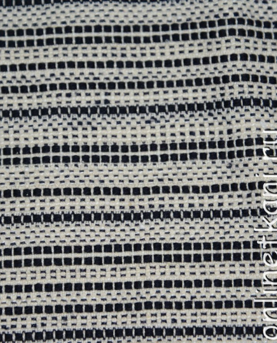 Ткань Хлопок "Черные нити" 0074 цвет серый в полоску картинка 3