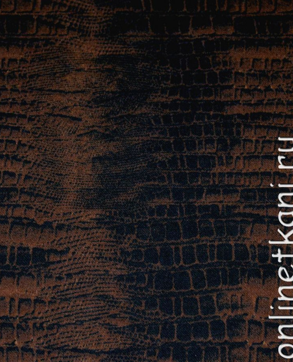 Ткань Хлопок "Рептилия" 0093 цвет коричневый анималистический картинка 1
