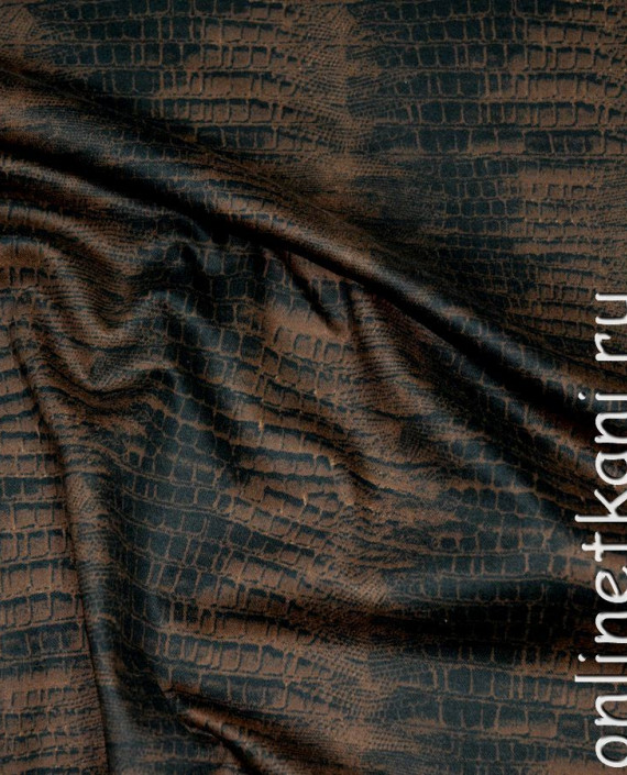 Ткань Хлопок "Рептилия" 0093 цвет коричневый анималистический картинка 2