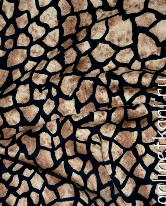Ткань Хлопок "Сахара" 0094 цвет бежевый анималистический картинка 2