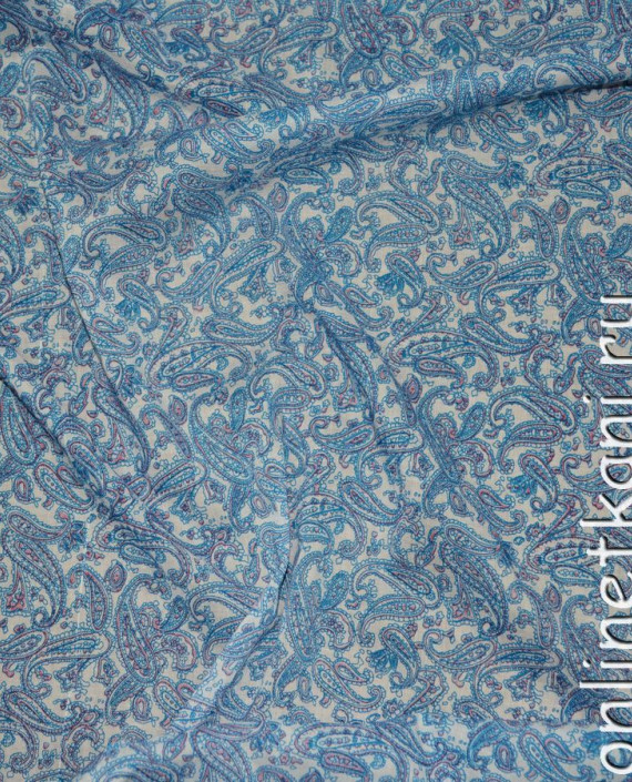 Ткань Штапель "Гелла" 0113 цвет голубой абстрактный картинка