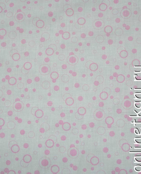 Ткань Хлопок "Розовые пузыри" 0135 цвет айвори геометрический картинка