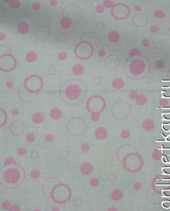 Ткань Хлопок "Розовые пузыри" 0135 цвет айвори геометрический картинка 2