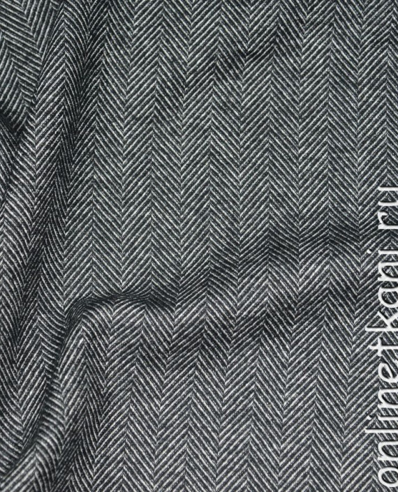 Ткань Хлопок Костюмный "Теплая ёлочка" 0176 цвет серый геометрический картинка