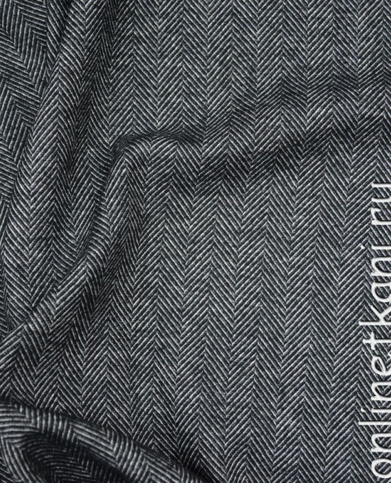 Ткань Хлопок Костюмный "Теплая ёлочка" 0176 цвет серый геометрический картинка 1