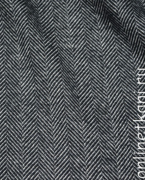Ткань Хлопок Костюмный "Теплая ёлочка" 0176 цвет серый геометрический картинка 2