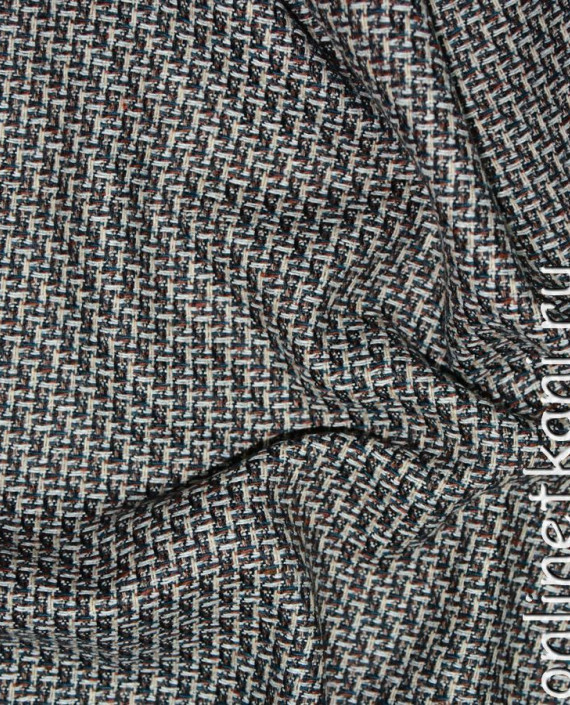 Ткань Хлопок Костюмный "Лабиринт" 0187 цвет серый картинка 3