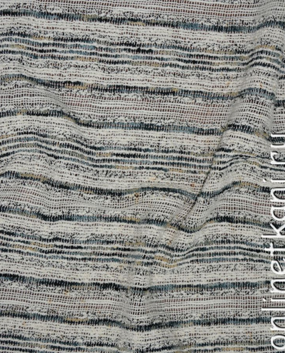 Ткань Хлопок Блузочный "Авангардное плетение" 0189 цвет серый в полоску картинка 1