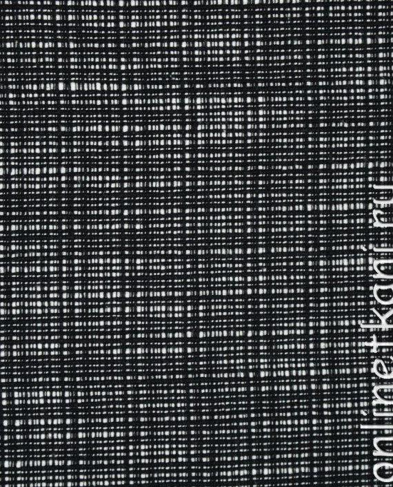 Ткань Хлопок Рубашечный "Черное и белое" 0221 цвет черный в клетку картинка 2