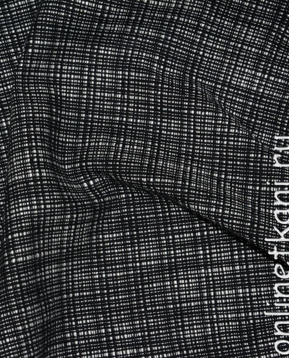 Ткань Хлопок Рубашечный "Черное и белое" 0221 цвет черный в клетку картинка 3