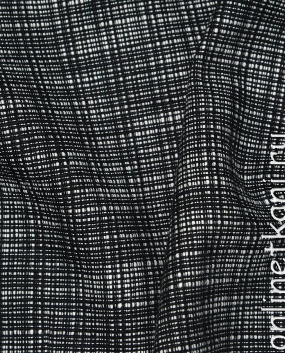 Ткань Хлопок Рубашечный "Черное и белое" 0221 цвет черный в клетку картинка