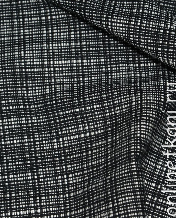 Ткань Хлопок Рубашечный "Черное и белое" 0221 цвет черный в клетку картинка 4
