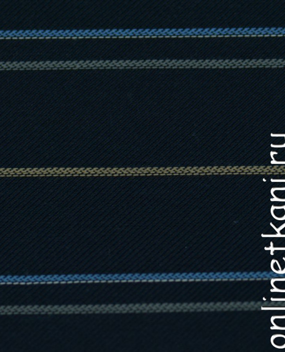 Ткань Хлопок "Строгие полосы"  0353 цвет синий в полоску картинка