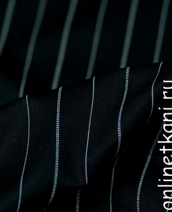 Ткань Хлопок "Чернее ночи"  0359 цвет черный в полоску картинка 2