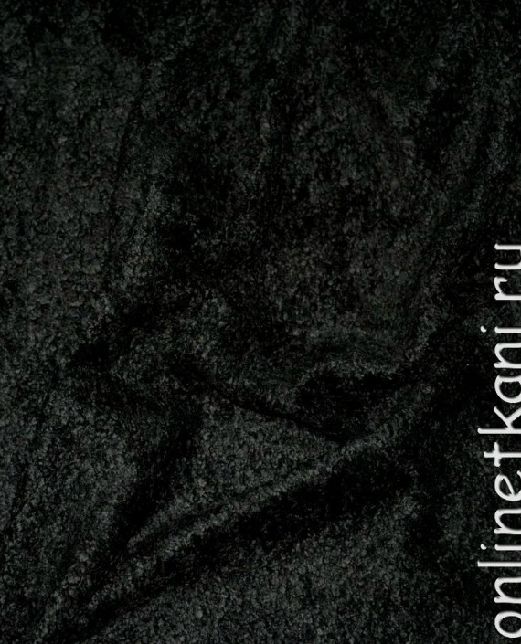 Ткань искусственный мех "Крыло ворона" 0060 цвет черный картинка
