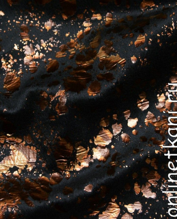 Последний отрез-1.7м Ткань Искусственный мех 20101 цвет черный анималистический картинка