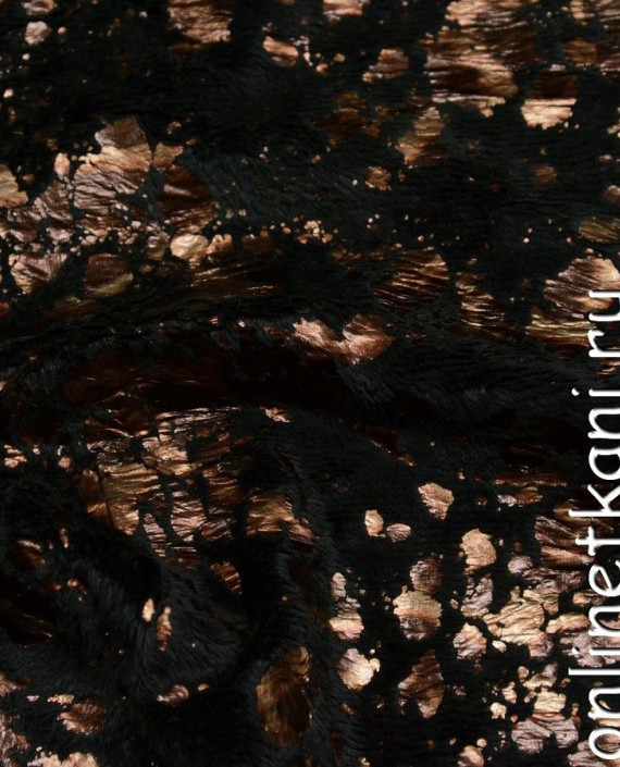 Ткань Искусственный мех 0104 цвет черный анималистический картинка