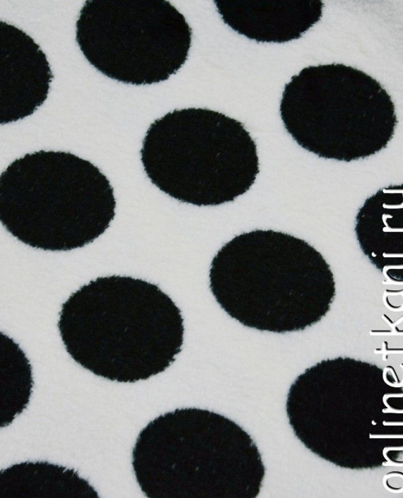 Ткань Искусственный мех 0126 цвет белый в горошек картинка