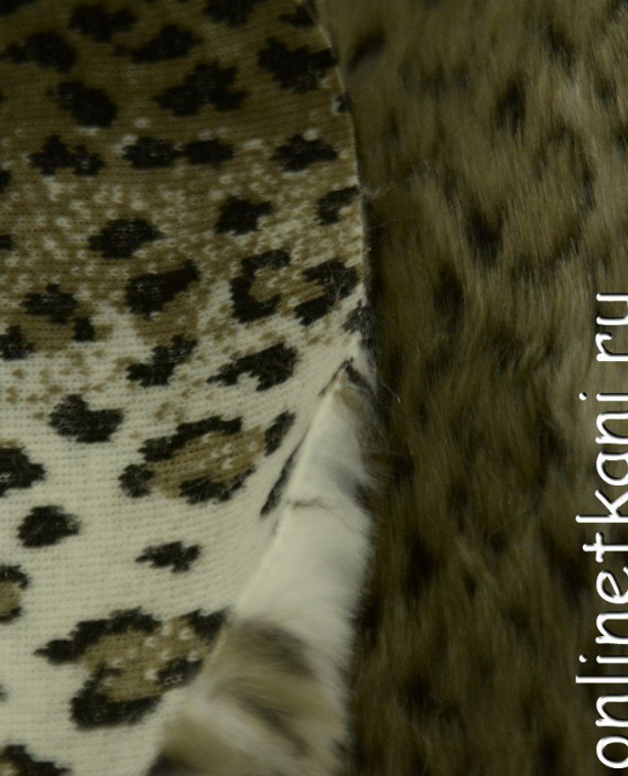 Ткань Искусственный мех "Гепард" 0142 цвет бежевый леопардовый картинка 2