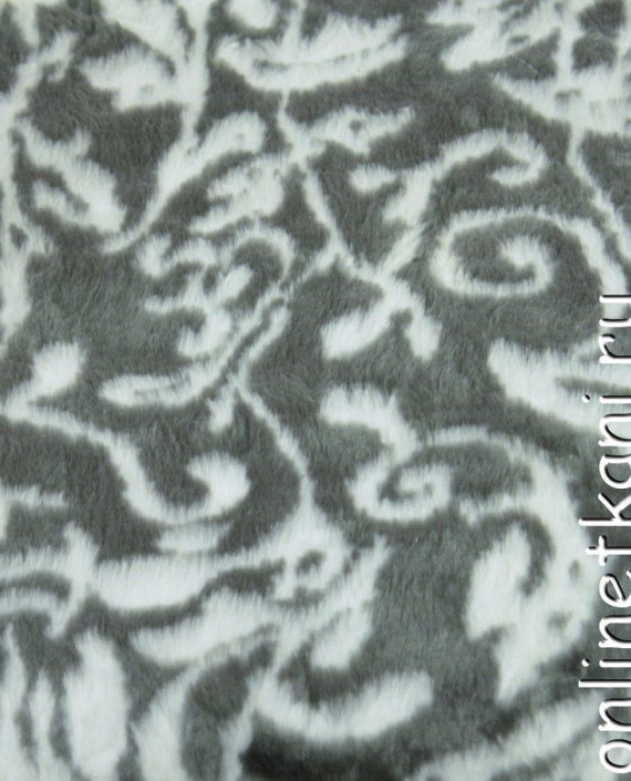 Ткань Искусственный мех 0157 цвет серый абстрактный картинка