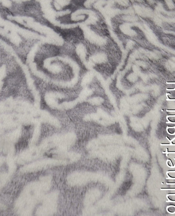 Ткань Искусственный мех 0174 цвет серый абстрактный картинка