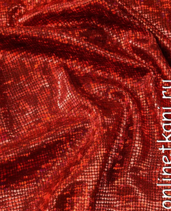 Ткань голограмма 014 цвет красный картинка