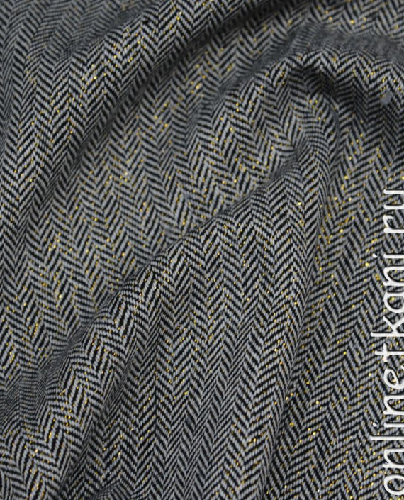 Ткань Костюмная "С золотом" 0003 цвет серебро геометрический картинка 1