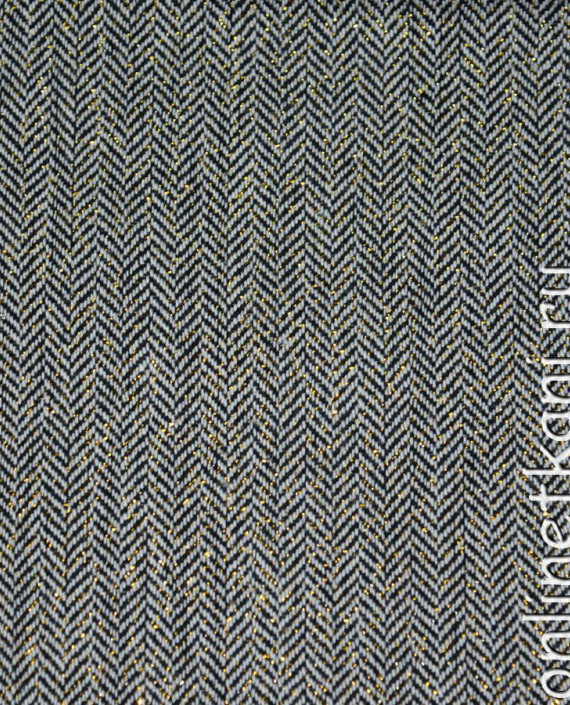 Ткань Костюмная "С золотом" 0003 цвет серебро геометрический картинка 2