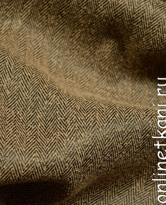 Ткань Костюмная 0103 цвет коричневый геометрический картинка