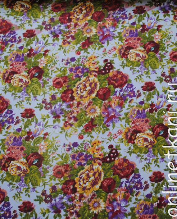 Ткань Шифон "Цветочный рай" 0016 цвет разноцветный цветочный картинка