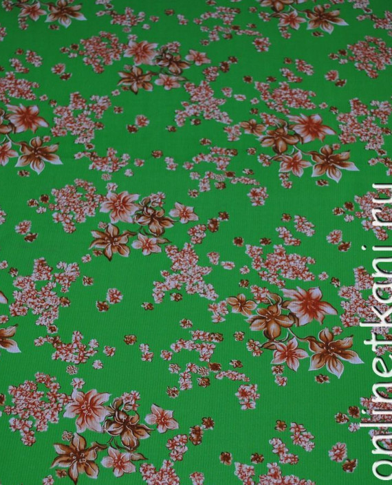 Ткань Шифон "Сочно-зеленый" 0036 цвет зеленый цветочный картинка