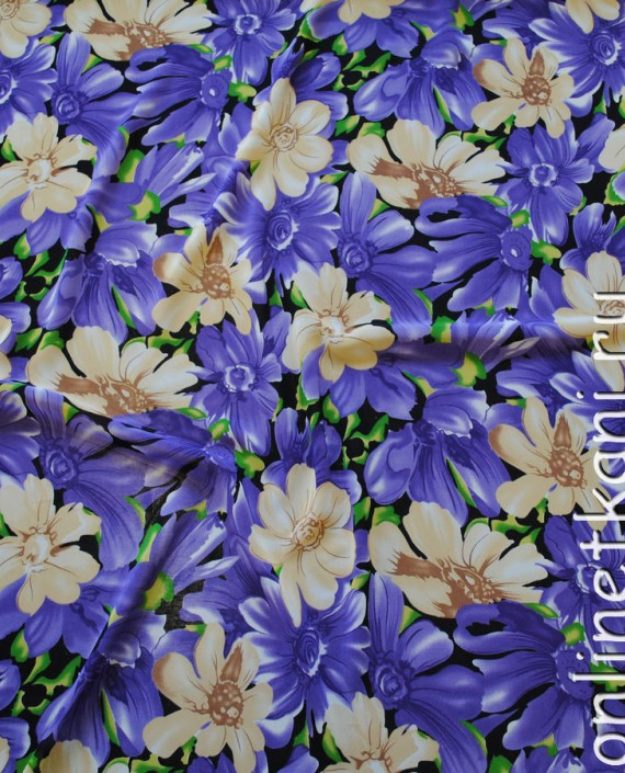 Ткань Шифон "Сиреневая нежность" 0039 цвет фиолетовый цветочный картинка