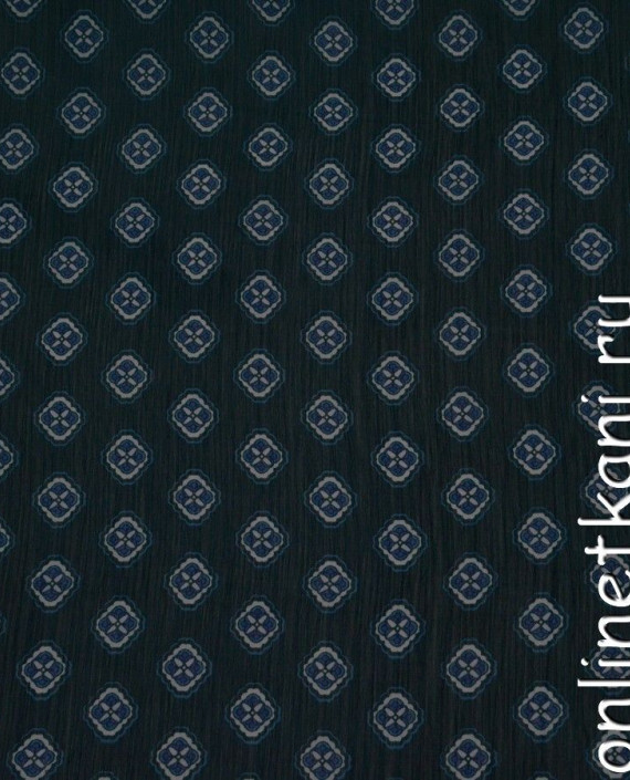 Ткань Шифон Набивной 0056 цвет синий геометрический картинка