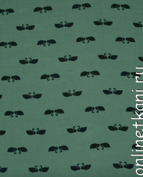 Ткань Шифон Набивной 0058 цвет зеленый абстрактный картинка