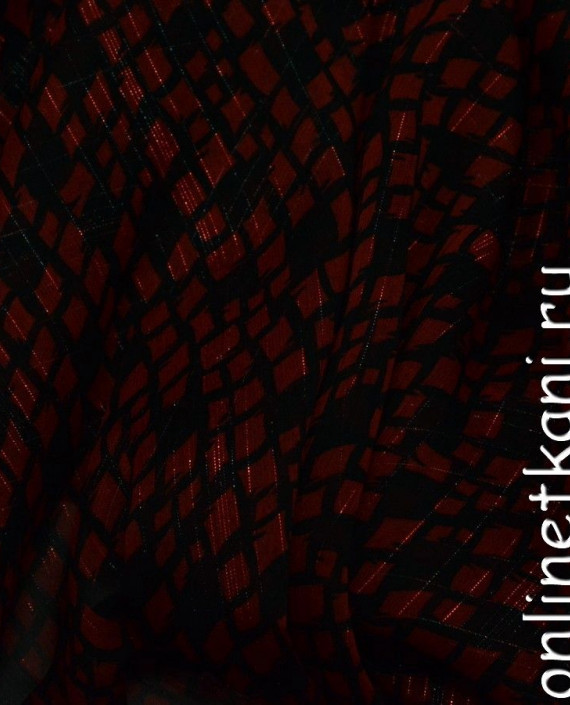 Ткань Шифон Набивной 0059 цвет бордовый абстрактный картинка 2
