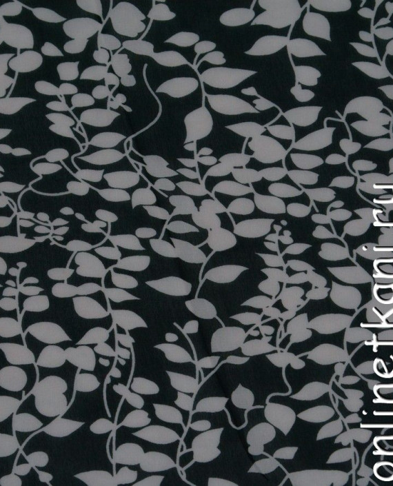 Ткань Шифон Набивной 0060 цвет черный абстрактный картинка