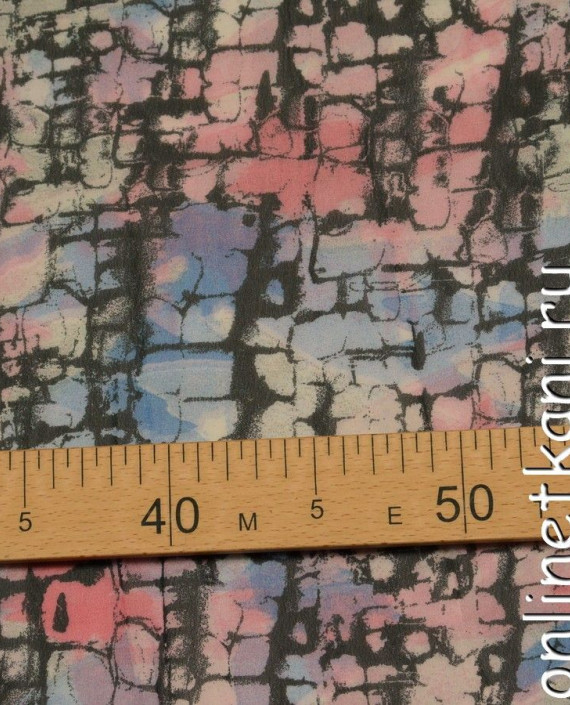 Ткань Шифон Набивной 0062 цвет разноцветный абстрактный картинка 1